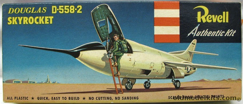 Revell 1/54 Douglas D-558-2 Skyrocket - Pre 'S' Issue with Early One-Piece Stand Arm Design - (D5582), H213-79 plastic model kit